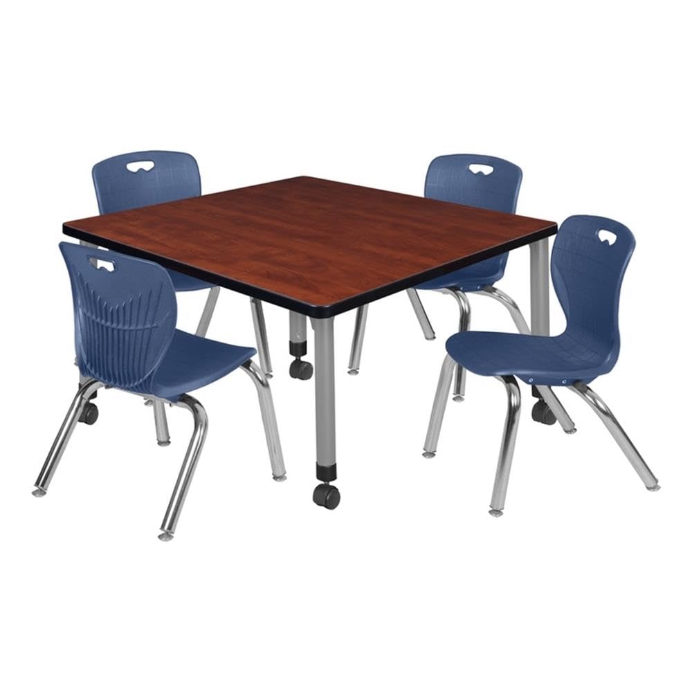 36" Square Mobile Table with 4 Stack Chairs D661231
