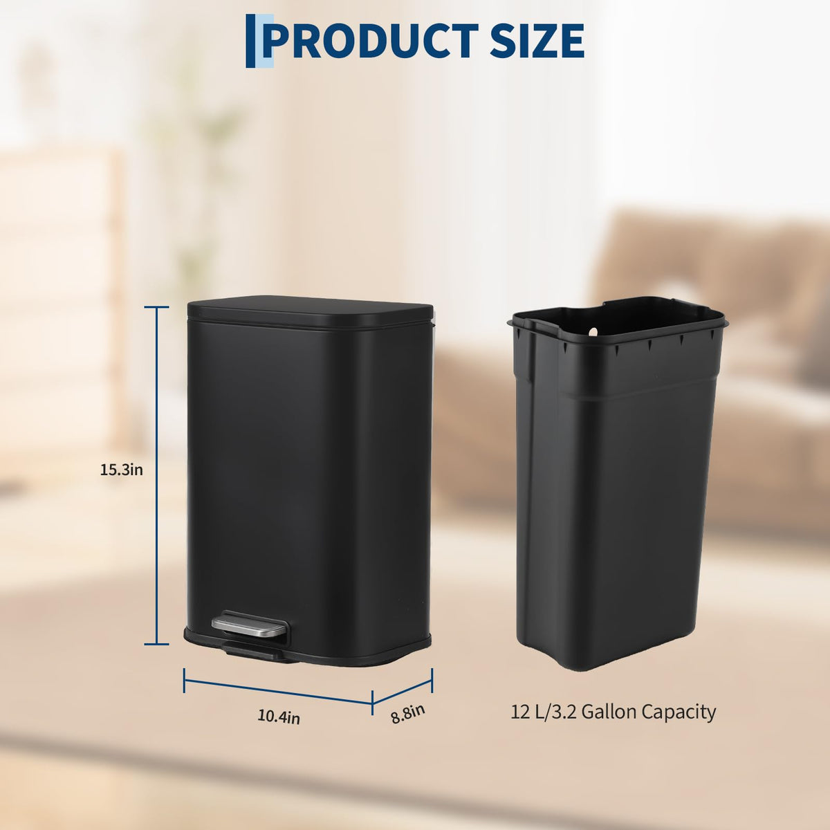 Step Trash Can 3.2 gal Soft-Close G270