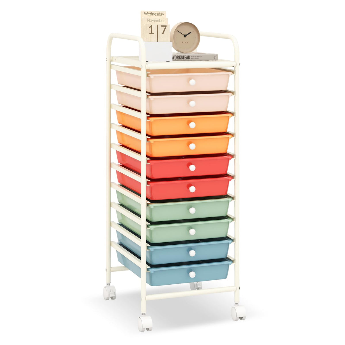 10 Drawer Rolling Cart S209