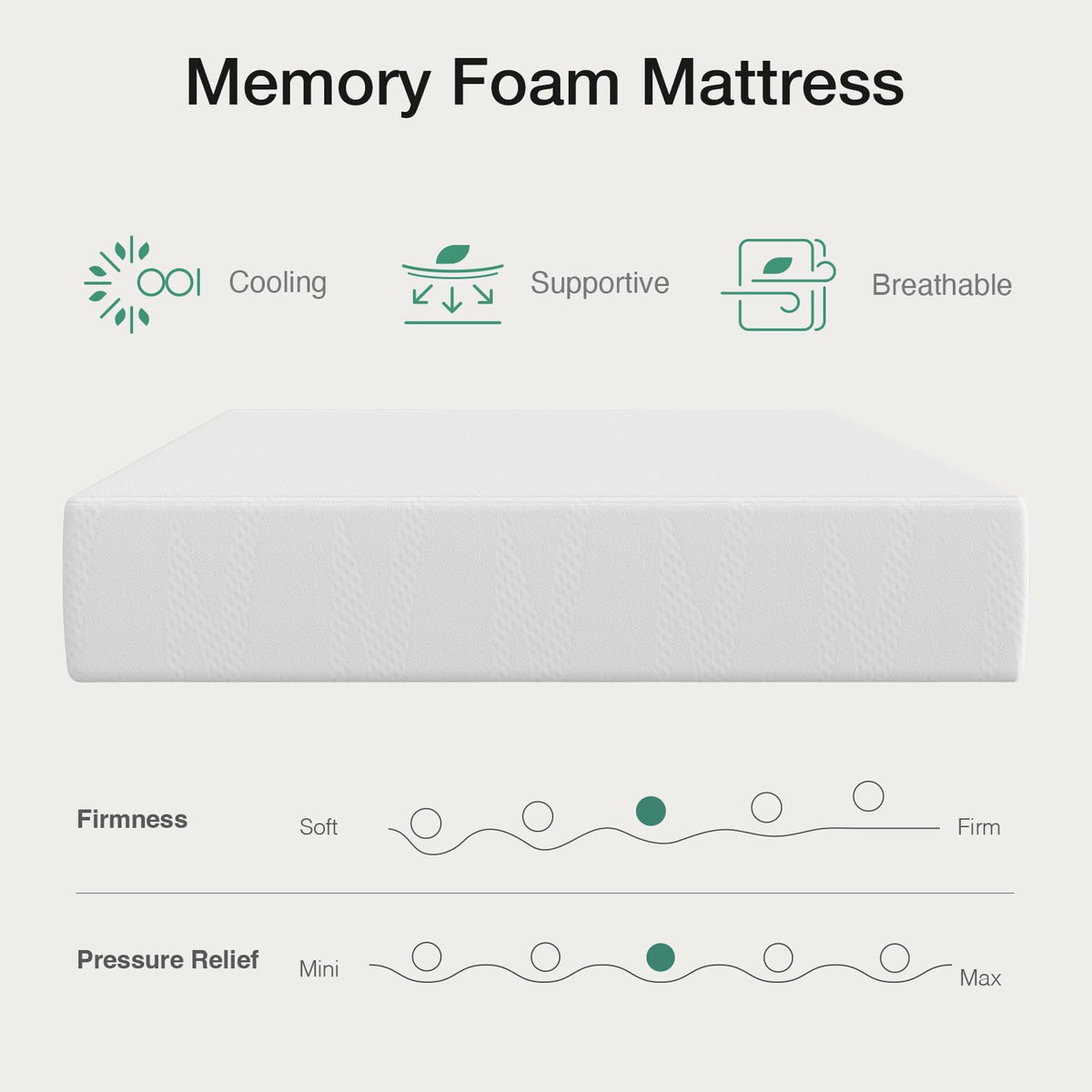 10 Inch Gel Memory Foam Full Mattress G869489