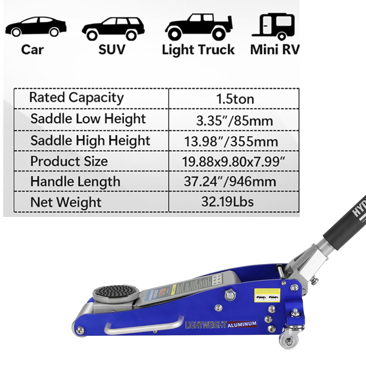 1.5 Ton Low Profile Steel Floor Jack D698432