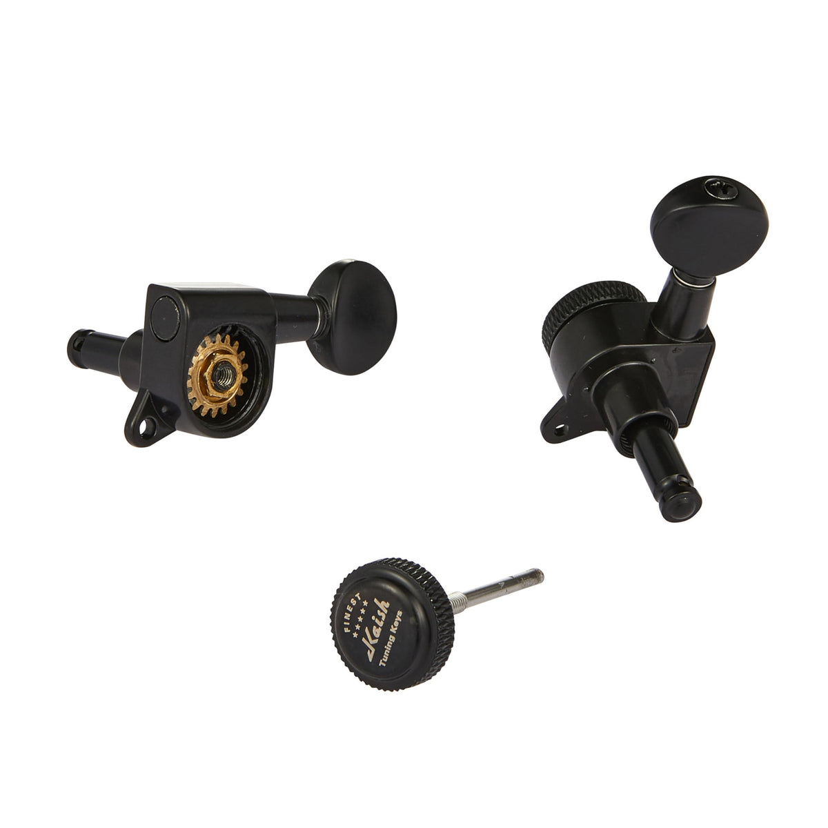 6 Inline Locking Guitar Tuners Black T7584