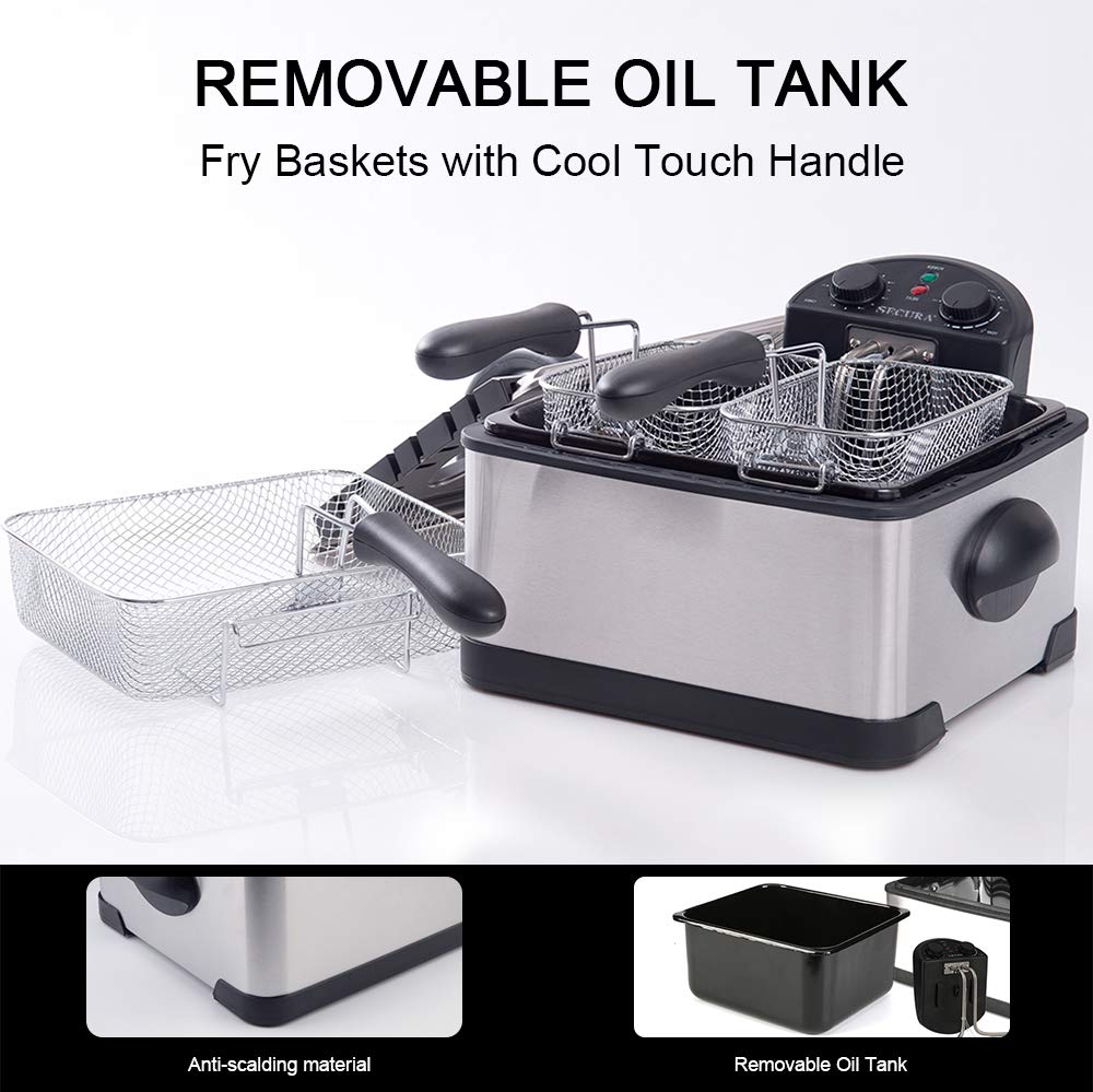 4 Liters Stainless-Steel Electric Deep Fryer with Timer D42122