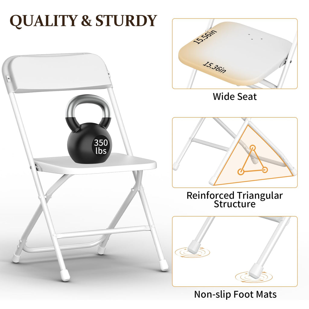 10 Pack Folding Chairs with Steel Frame P8112