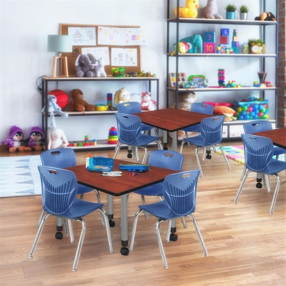 36" Square Mobile Table with 4 Stack Chairs D661231
