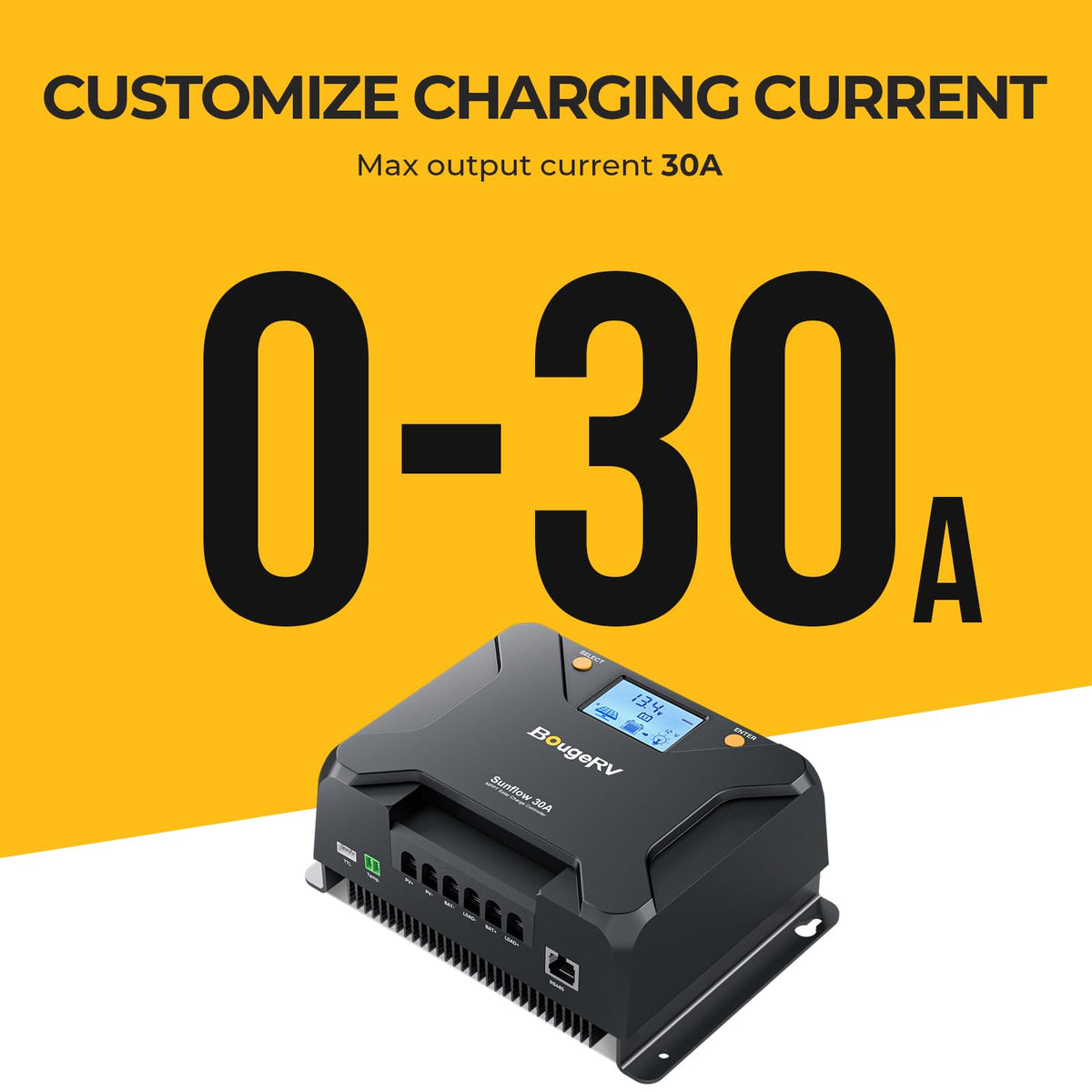 30A MPPT Solar Charge Controller with APP Control O929