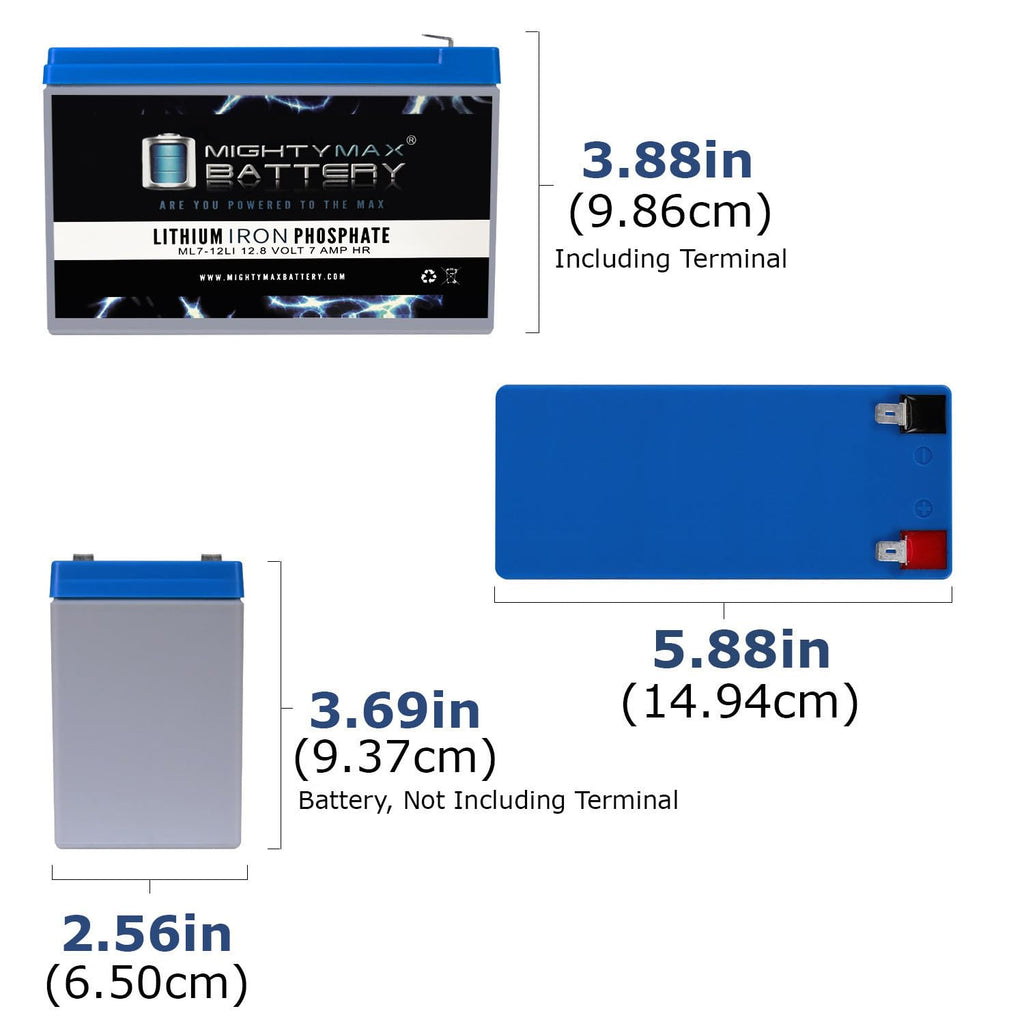 12V 7AH Lithium Replacement Battery 4 Pack G97695