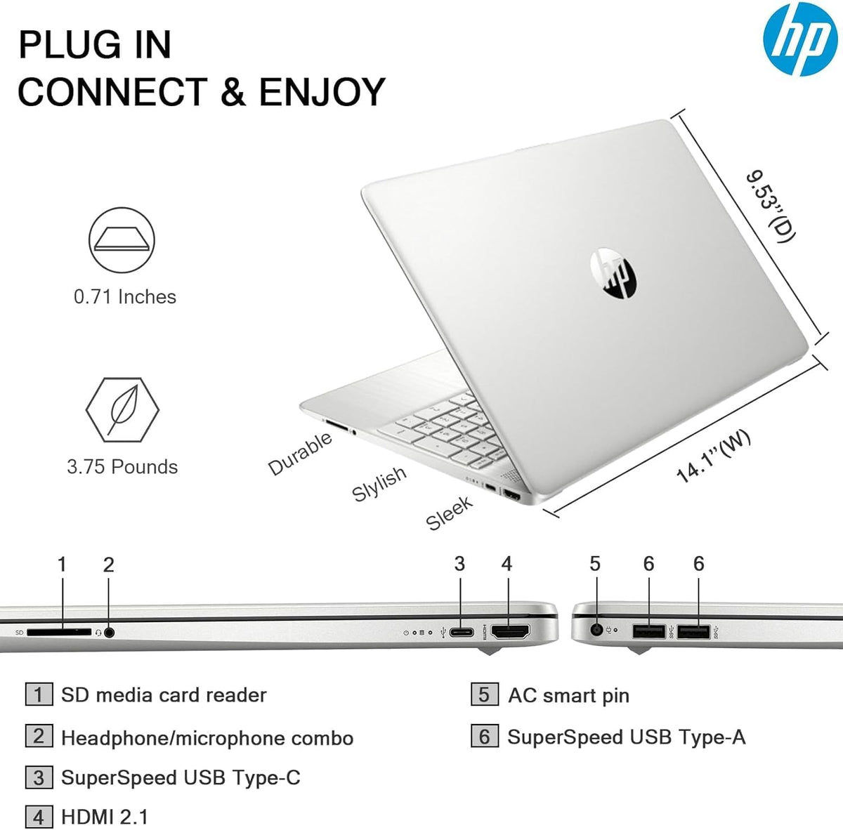 15.6" HD Touchscreen 6-Core i3 16GB RAM 1TB Storage Laptop Z843