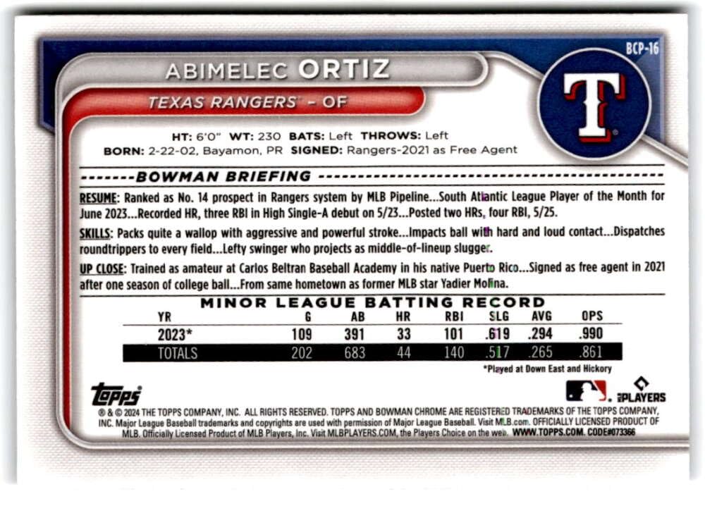 Baseball Trading Card Y9797