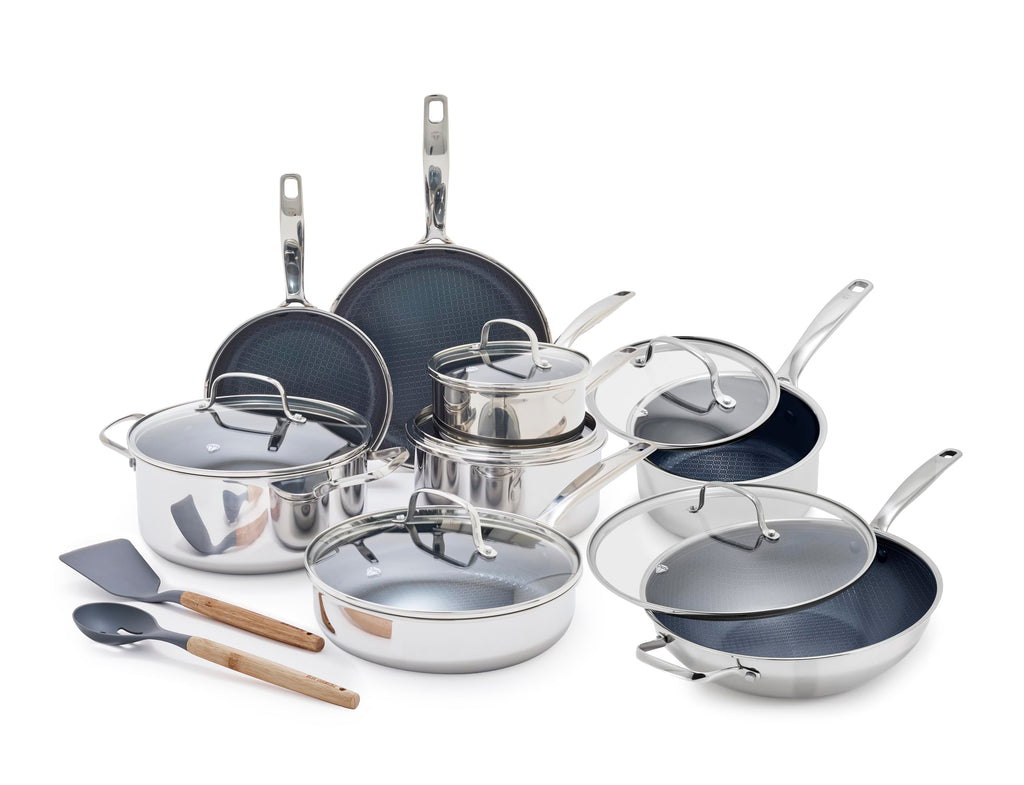 16 Piece Nonstick Stainless Steel Cookware Set Y61589