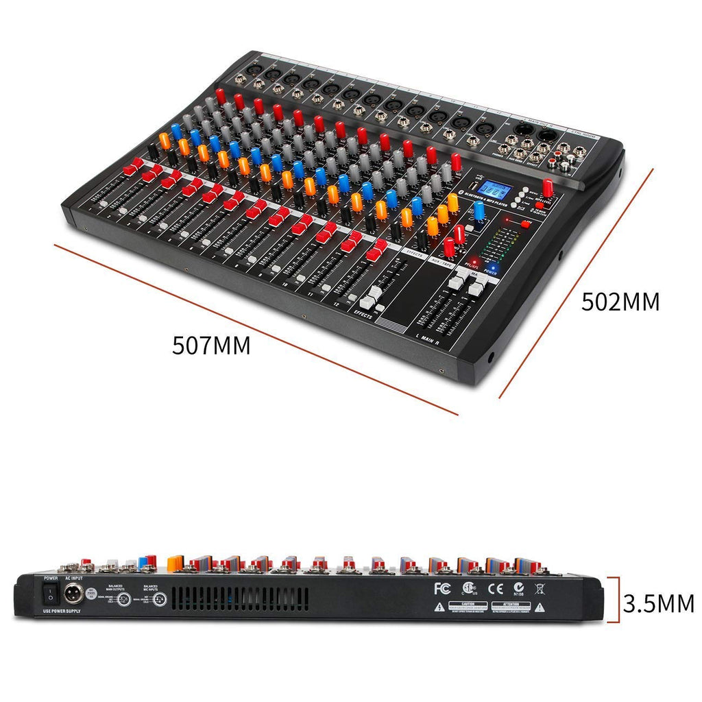 12 Channel Black USB Audio Mixer Q37683