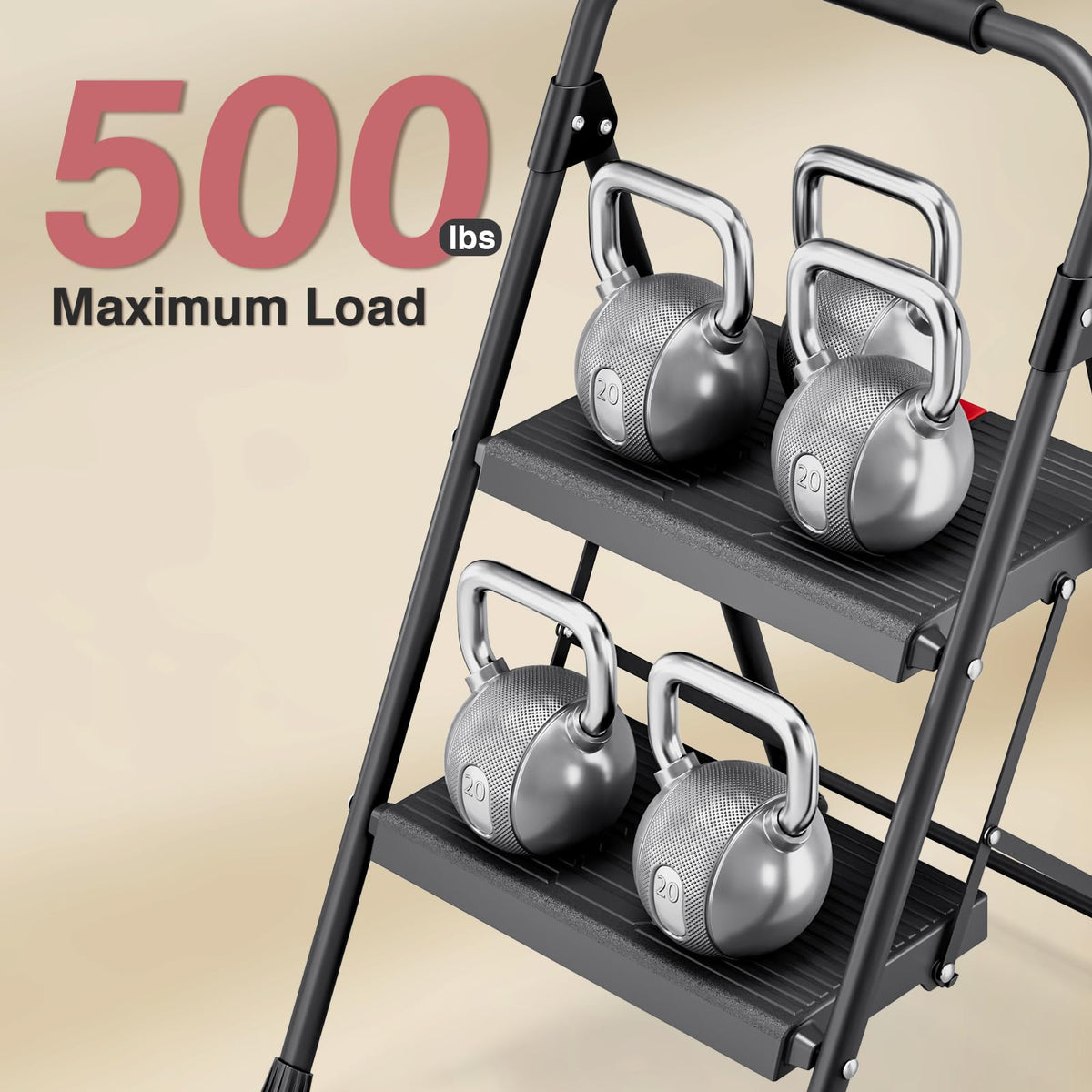 2 Step Steel Step Ladder with Handrail U16532