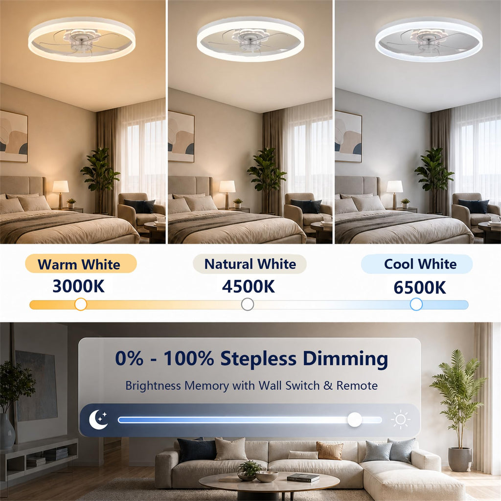 20'' Ceiling Fan with Light and Remote C772