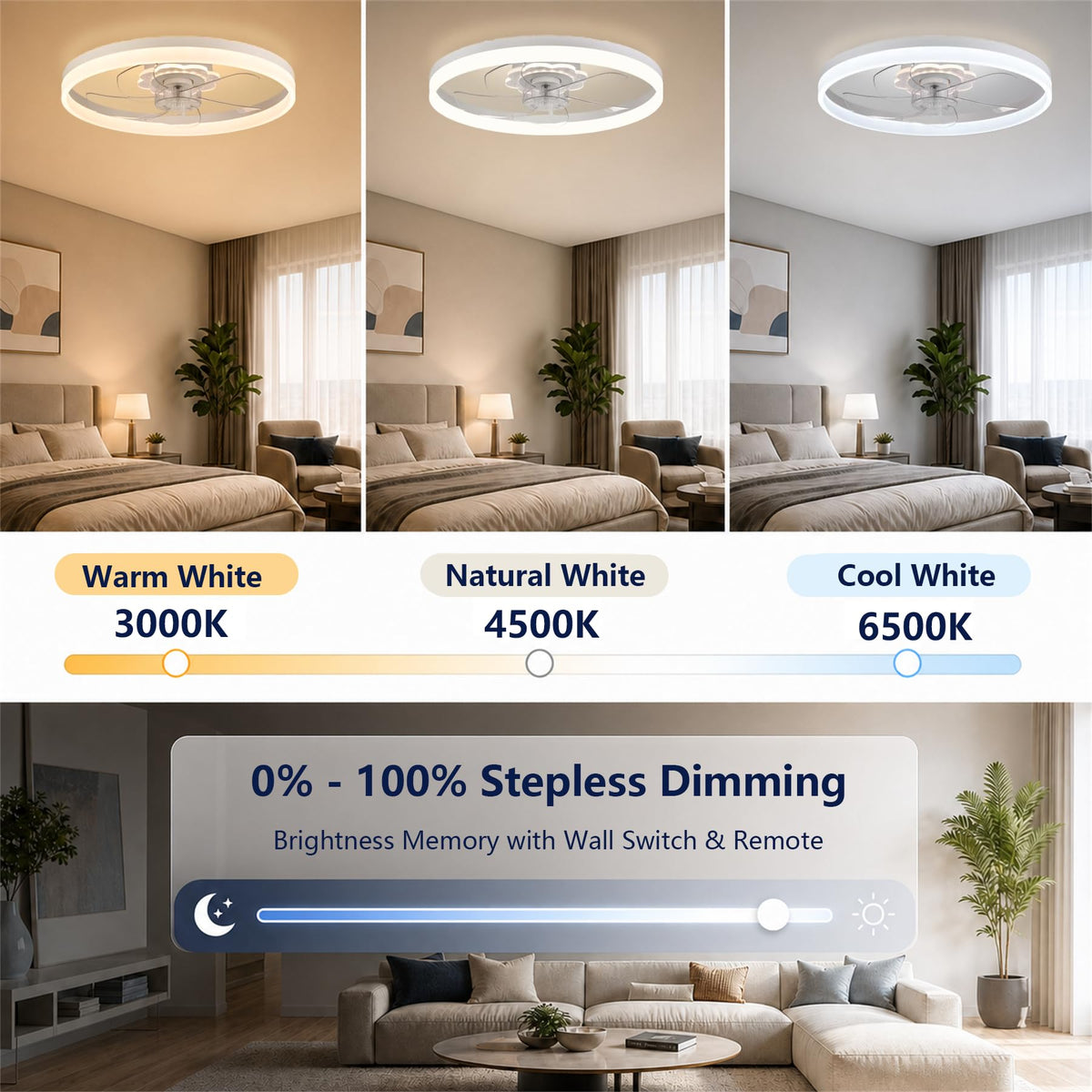 20'' Ceiling Fan with Light and Remote C772