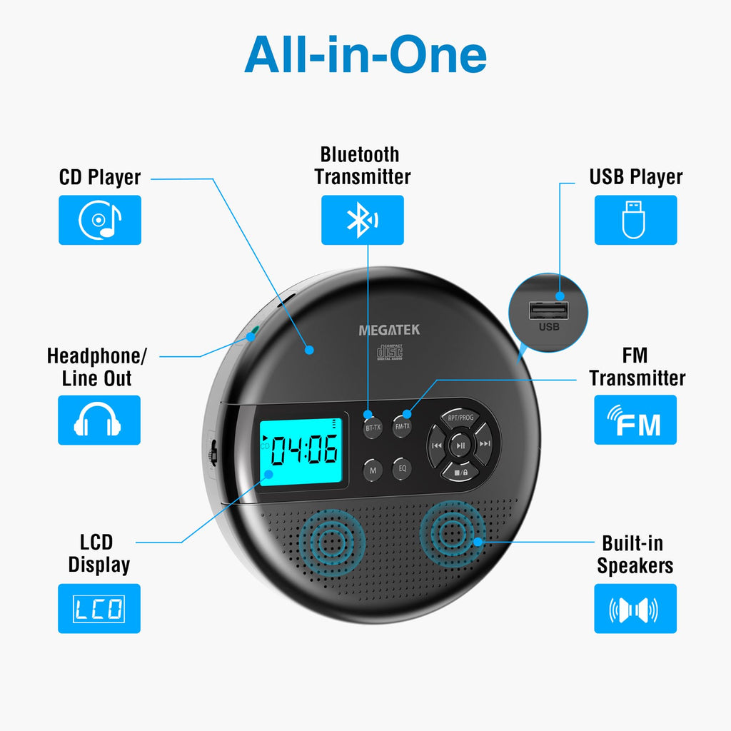 Portable CD Player with Bluetooth I9444