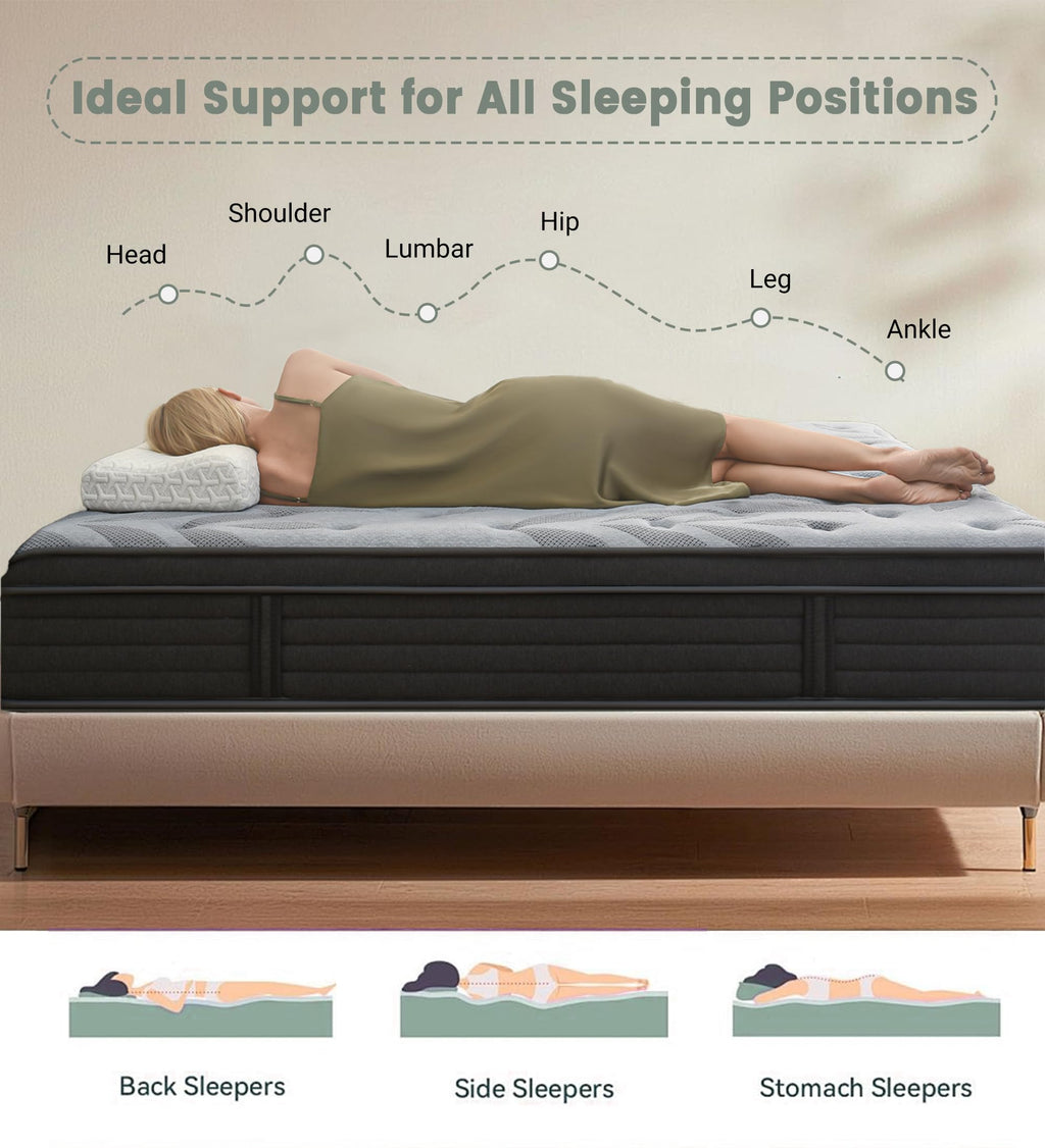12 Inch Medium Firm Hybrid Mattress J674