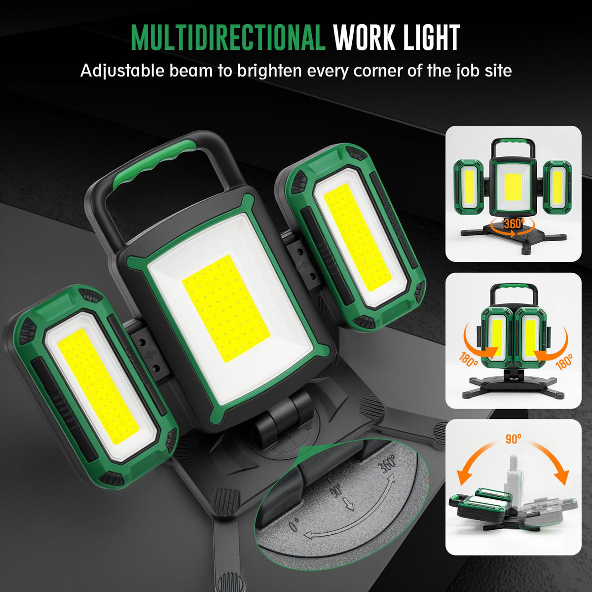 50W 5000LM Rechargeable Magnetic LED Work Light A37859