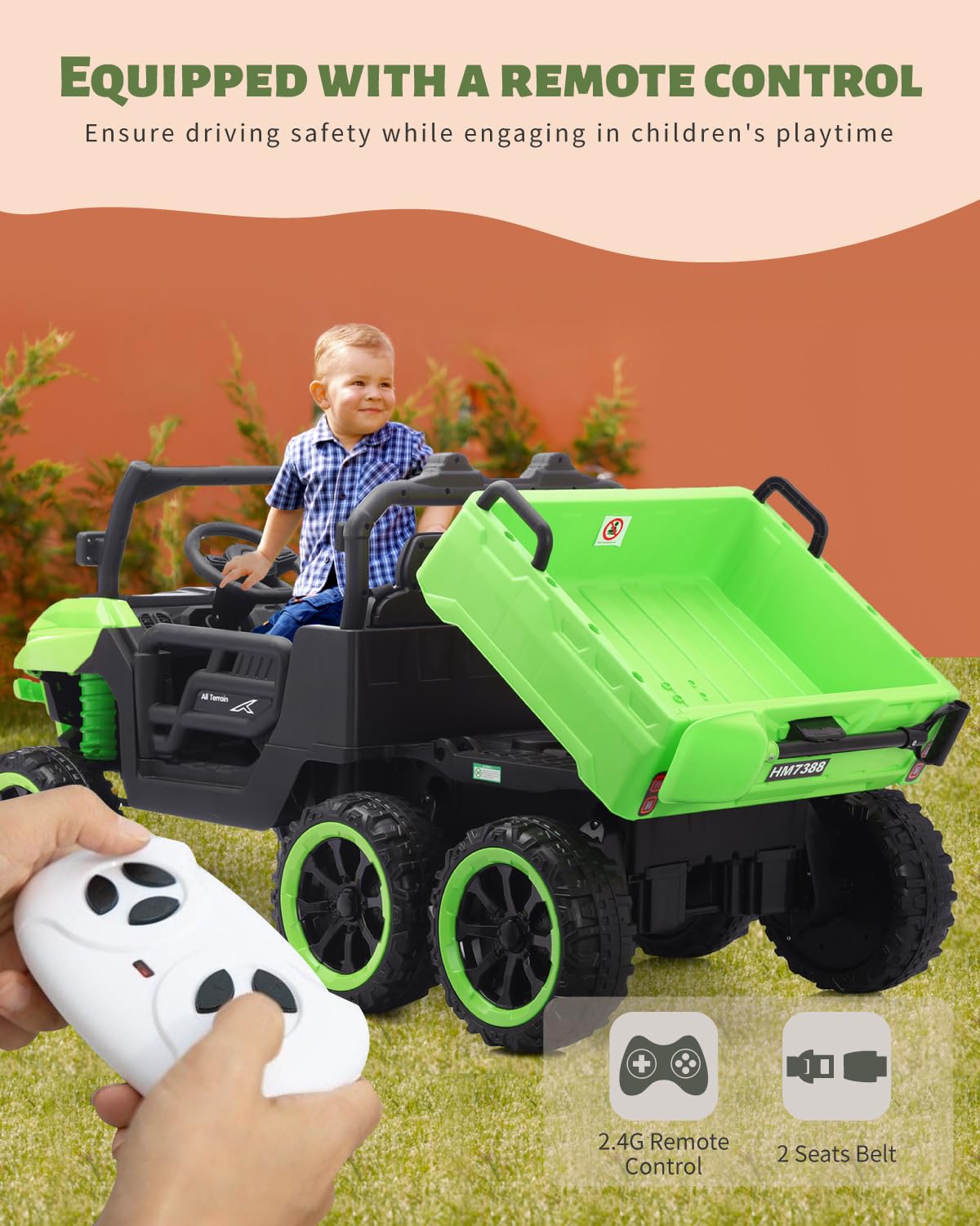 24V 2 Seater Ride on Dump Truck A358