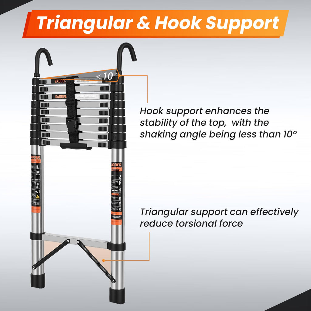 12.5 FT Telescoping Ladder with Hooks R983