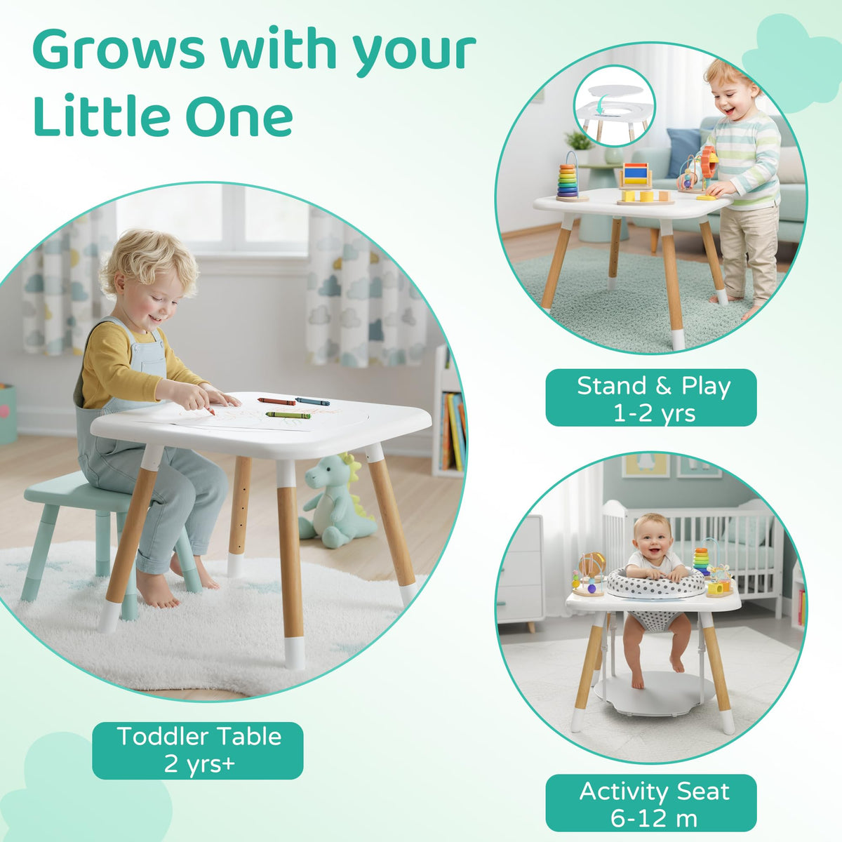 3-Stage Baby Activity Center with 7 Interactive Toys I382690