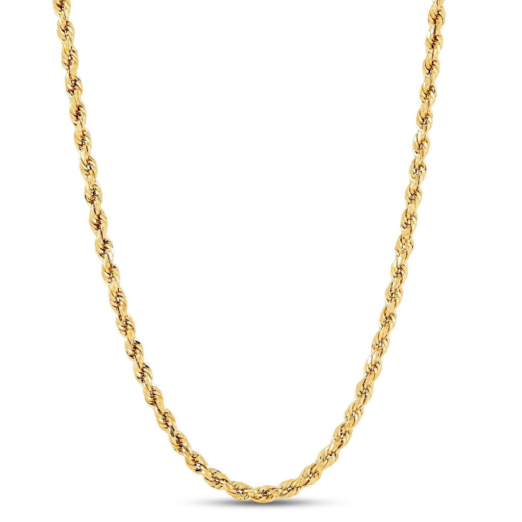 18K Solid Yellow Gold Rope Chain Necklace B261647