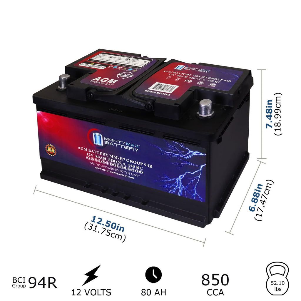 12V 80AH 850 CCA Replacement Battery K768343