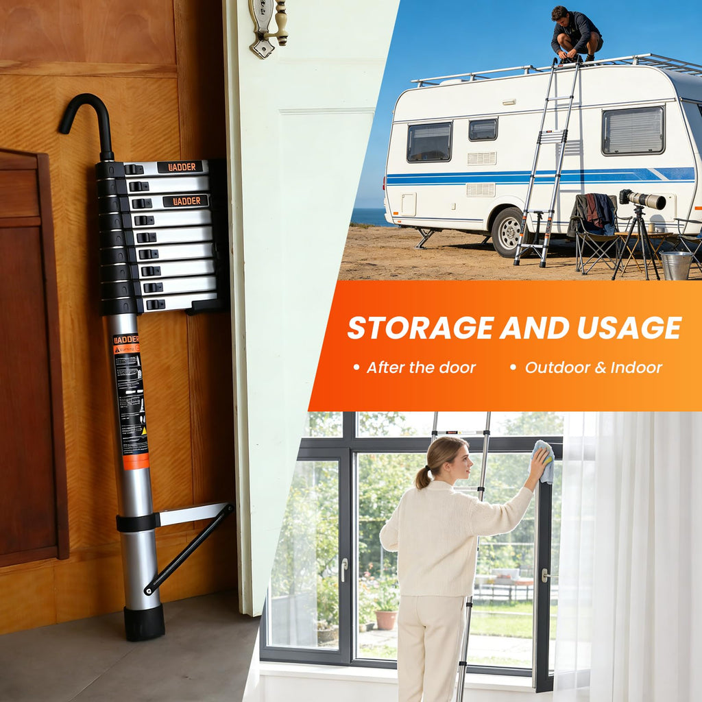 12.5 FT Telescoping Ladder with Hooks R983