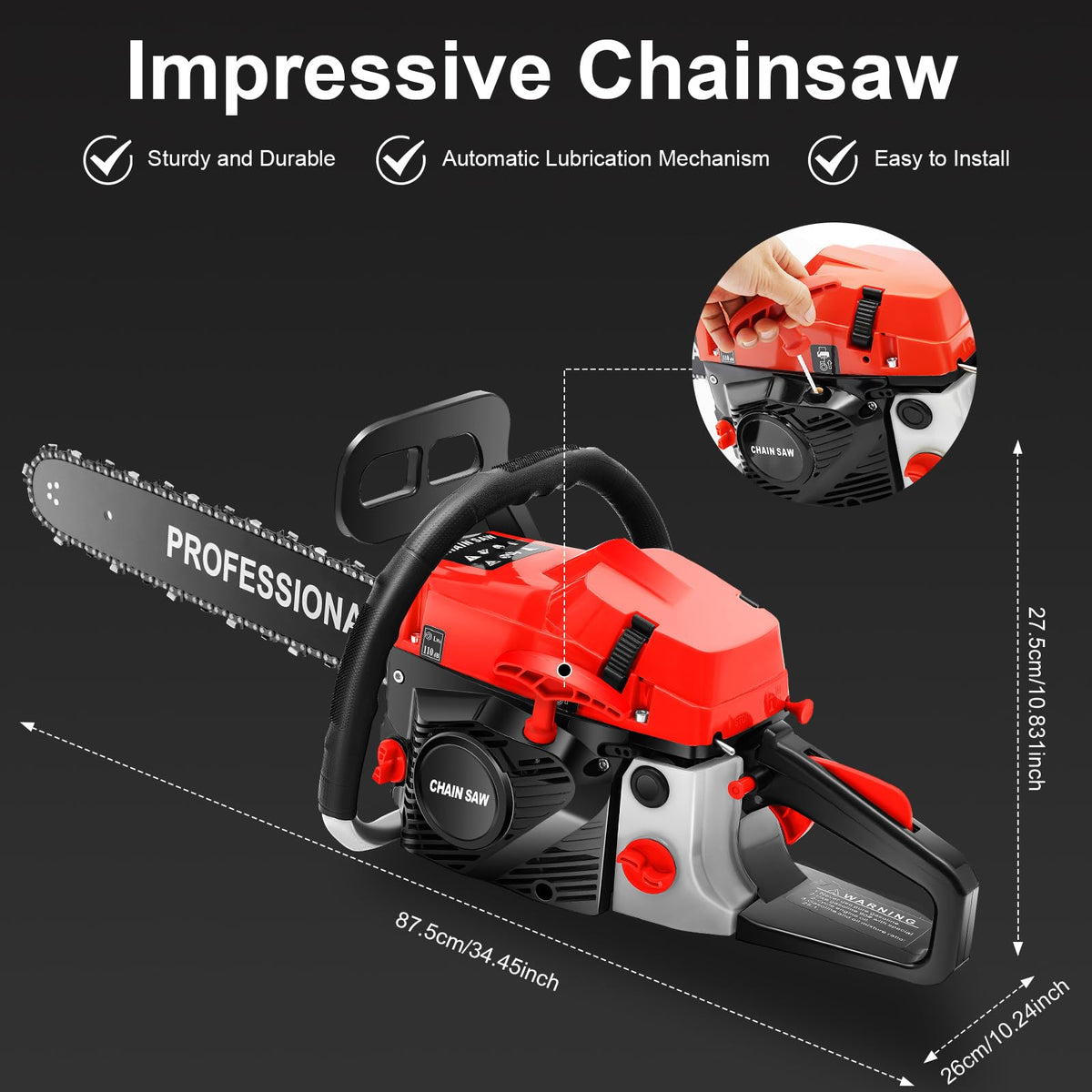 20 Inch 58cc Gas Chainsaw S47859