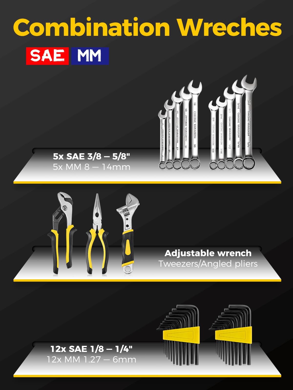 203-Piece SAE/Metric Mechanics Tool Set V519