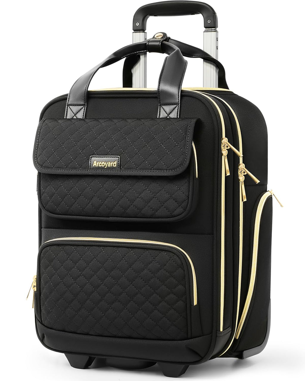 Black 16-Inch Underseat Carry On Luggage with Wheels E605