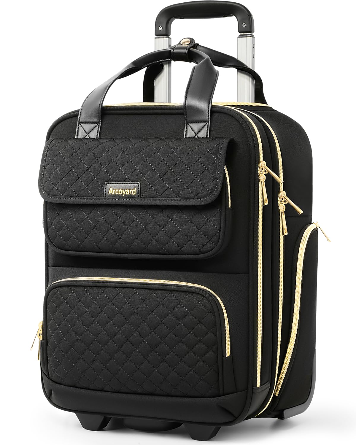 Black 16-Inch Underseat Carry On Luggage with Wheels E605