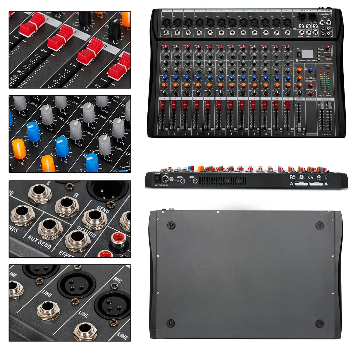 12 Channel Black USB Audio Mixer Q37683