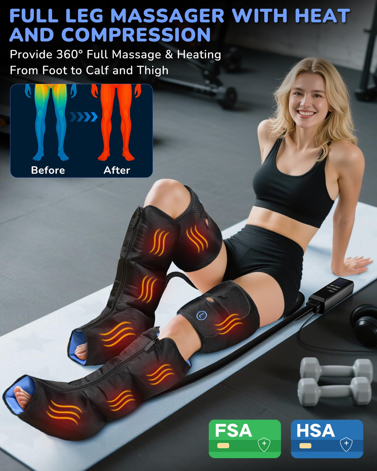 Leg Compression Massager with Heat W1887
