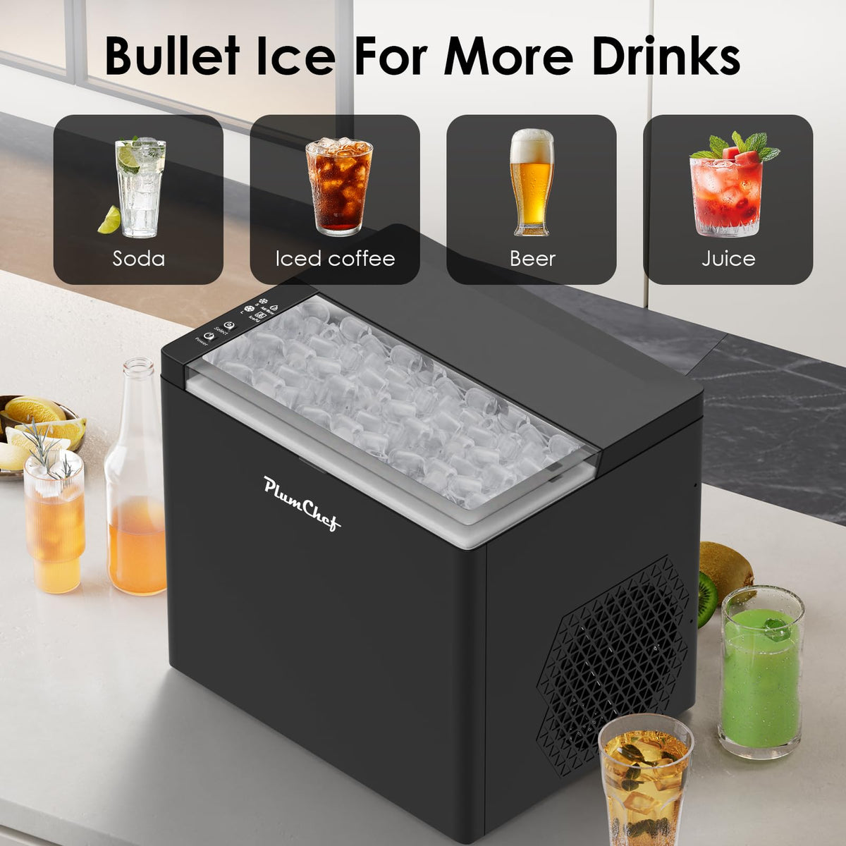 Portable Countertop Ice Maker Machine, 26Lbs/24H, Black H852