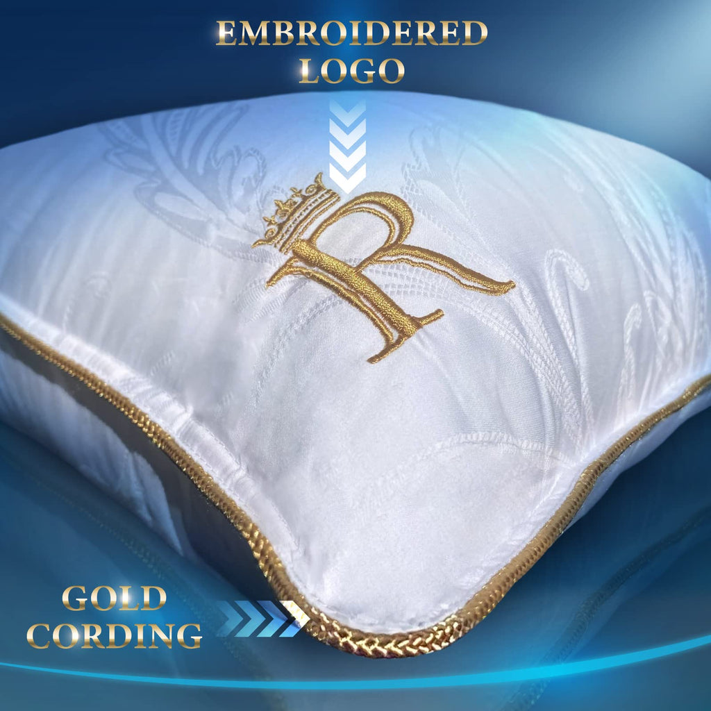 King Size Set of 2 Adjustable Cotton Bed Pillows B543240