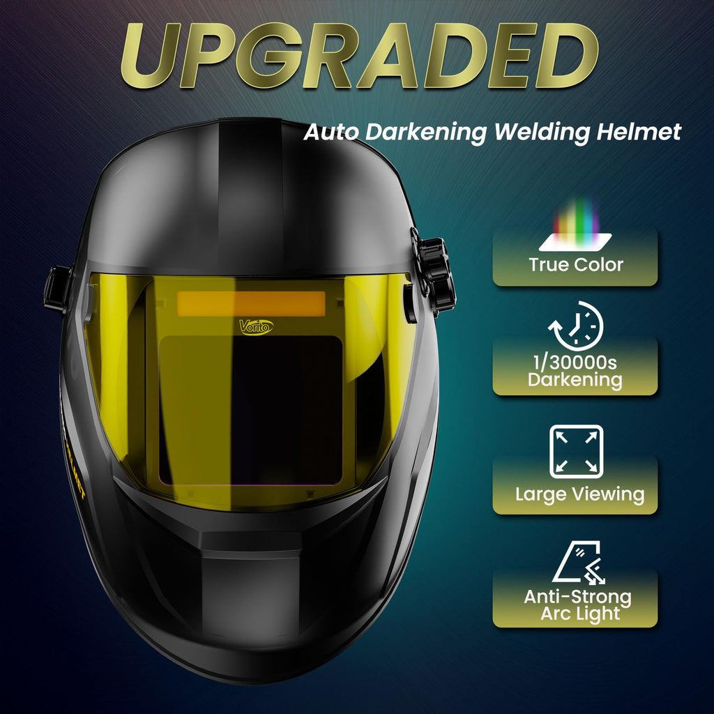 Auto Darkening Welding Helmet True Color Solar Powered F7768