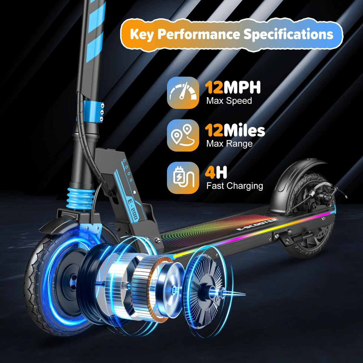 Electric Scooter Kids 8-16, 8-8.5" Solid Tires, 200-350W, UL2272 N775