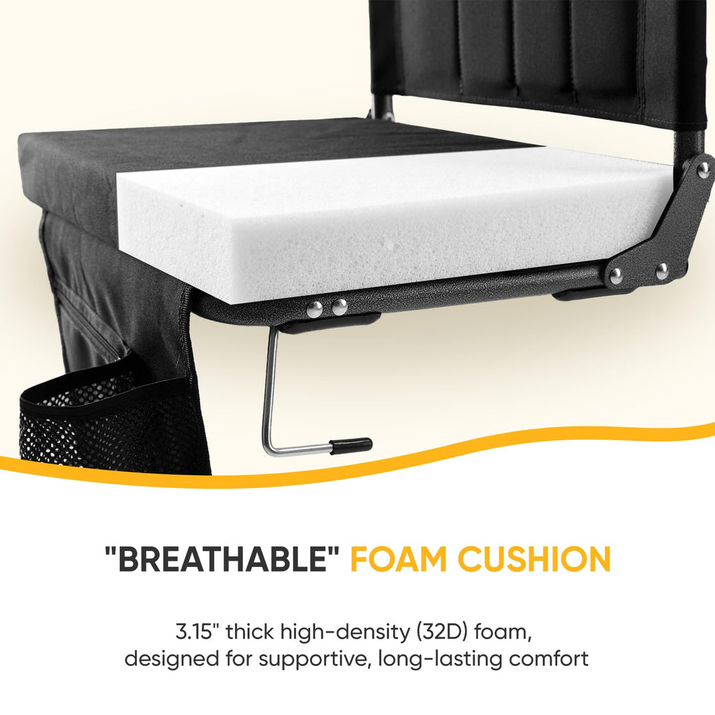 Stadium Seats with Back Support 2 Pack, Black T69257