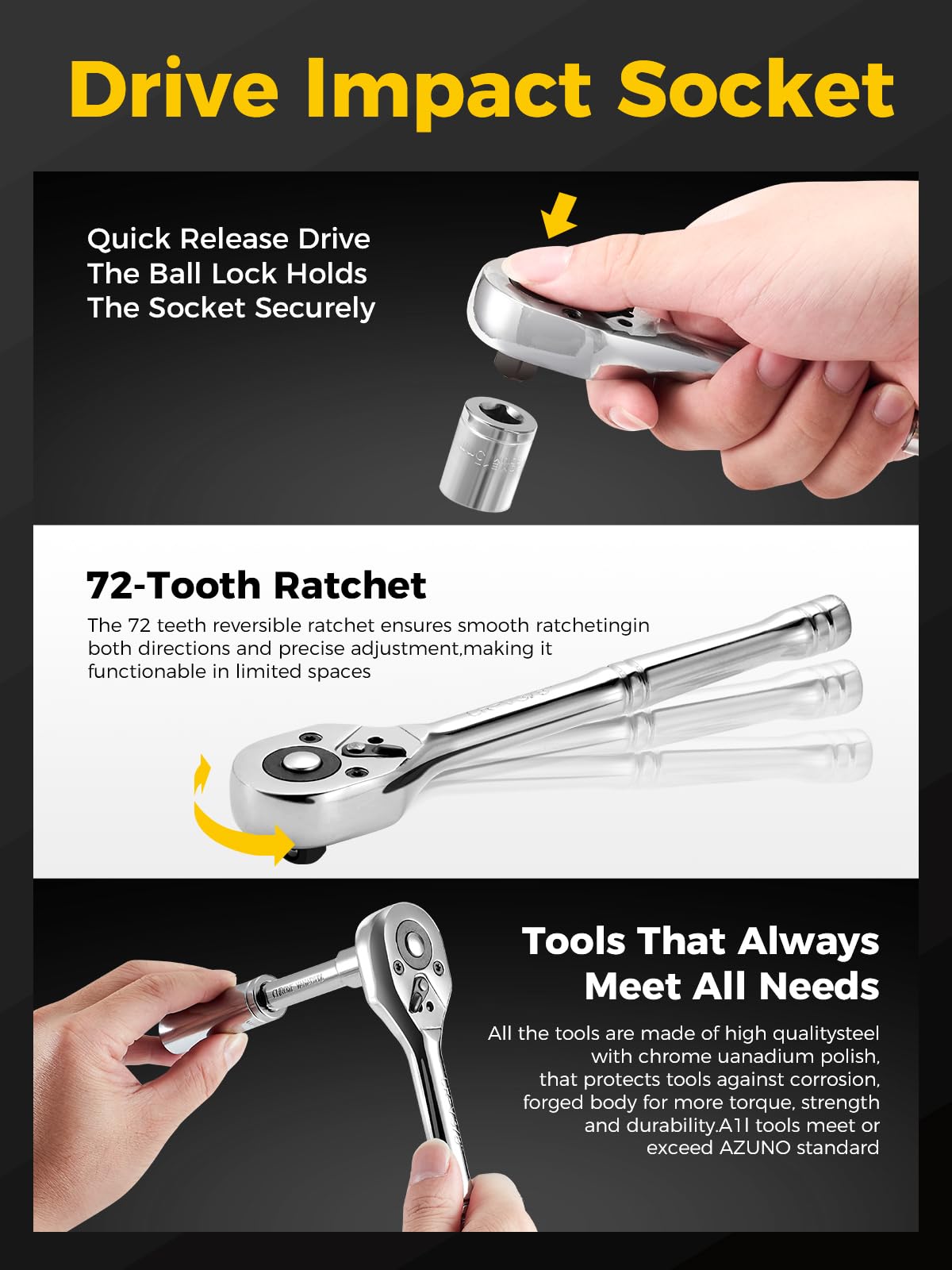 203-Piece SAE/Metric Mechanics Tool Set V519