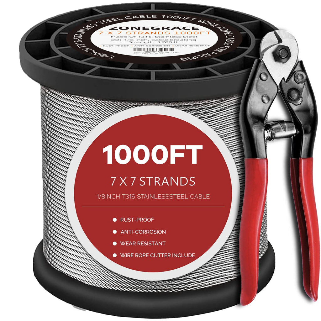 1/8 T316 Stainless Steel Cable 1000FT R71702