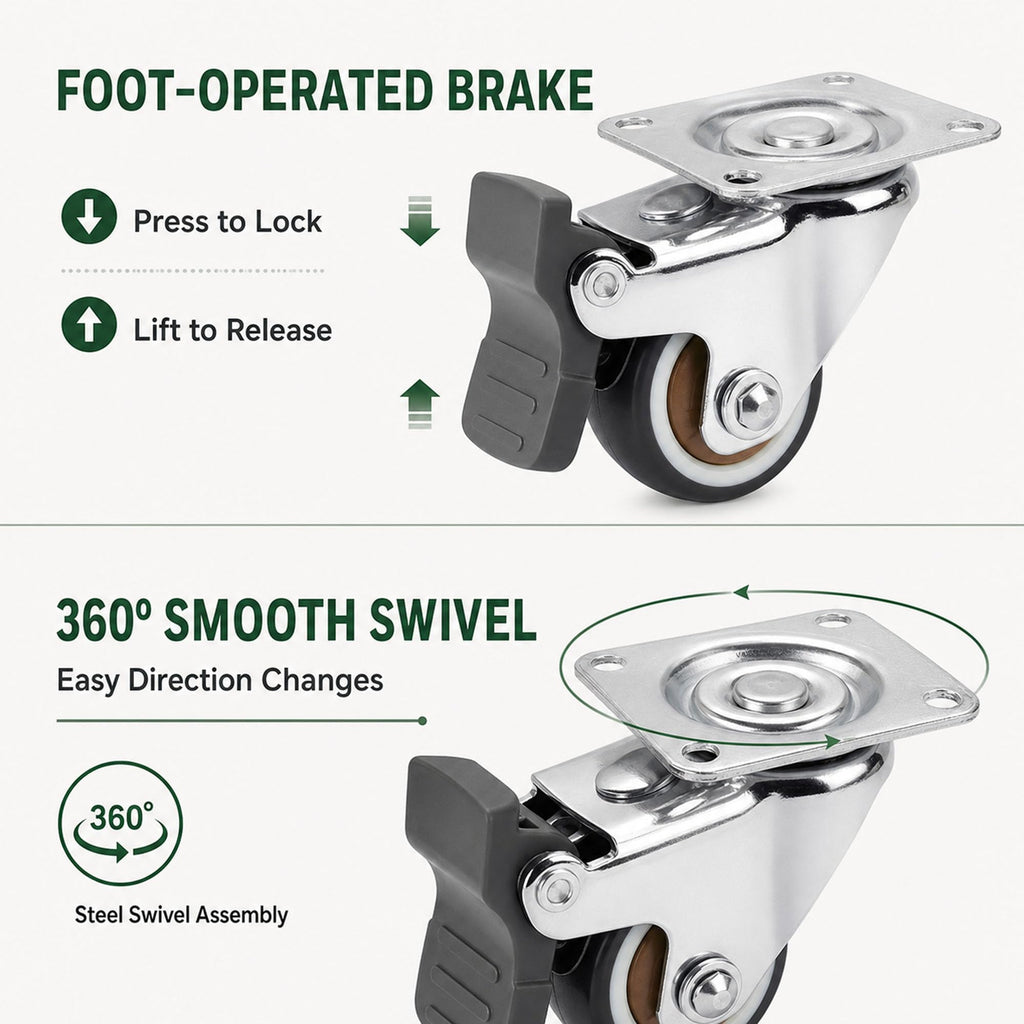 1 Inch Caster Wheels Set of 4 O5854