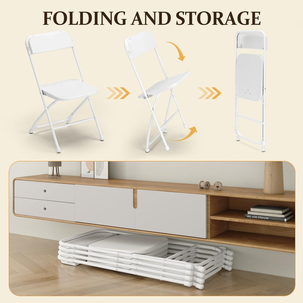 10 Pack Folding Chairs with Steel Frame P8112