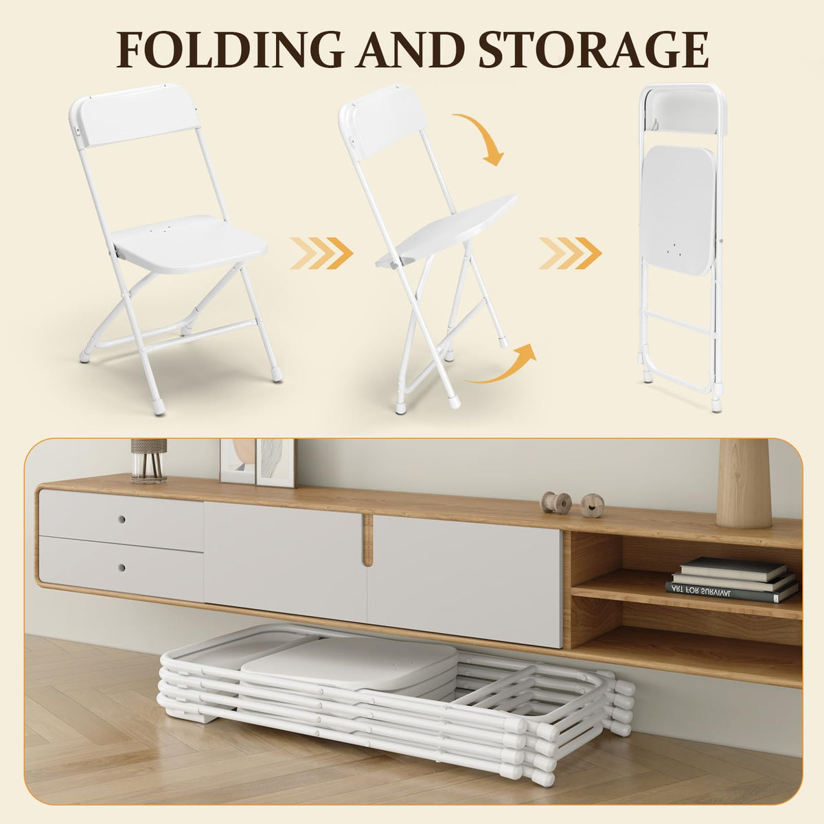 10 Pack Folding Chairs with Steel Frame P8112