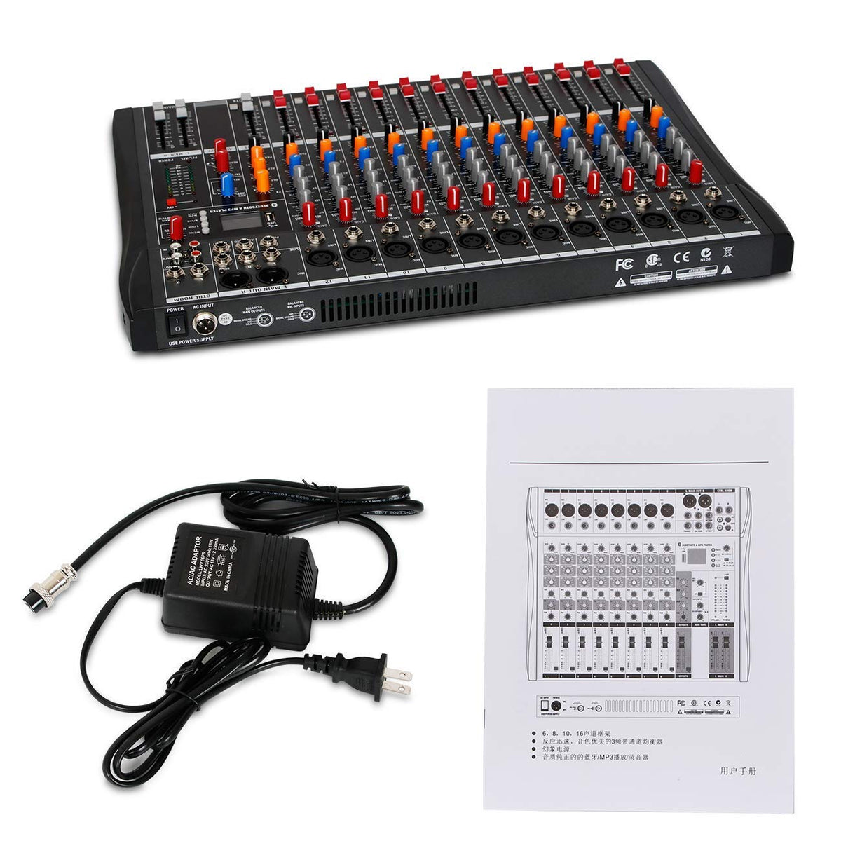 12 Channel Black USB Audio Mixer Q37683
