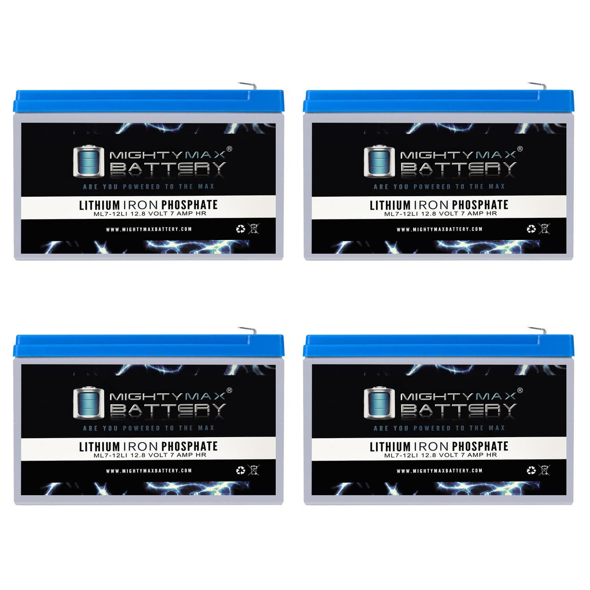 12V 7AH Lithium Replacement Battery 4 Pack G97695