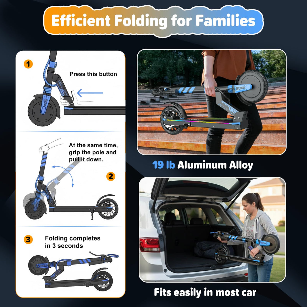 Electric Scooter Kids 8-16, 8-8.5" Solid Tires, 200-350W, UL2272 N775