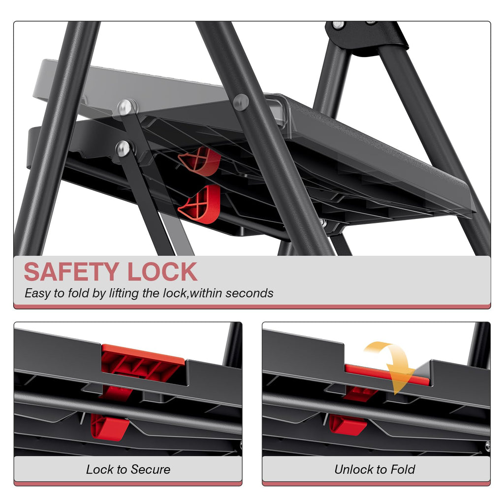 2 Step Steel Step Ladder with Handrail U16532