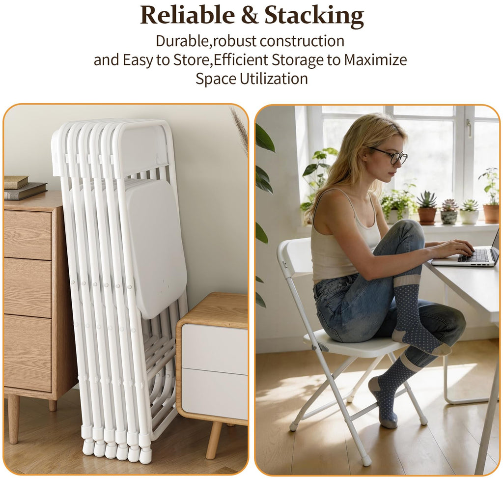 10 Pack Folding Chairs with Steel Frame P8112