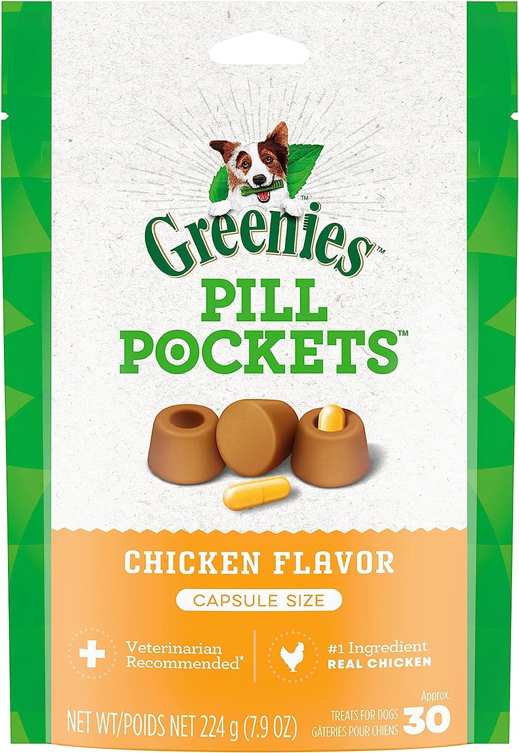 Chicken Capsule Size Dog Medicine Treats 3 Pack V8013