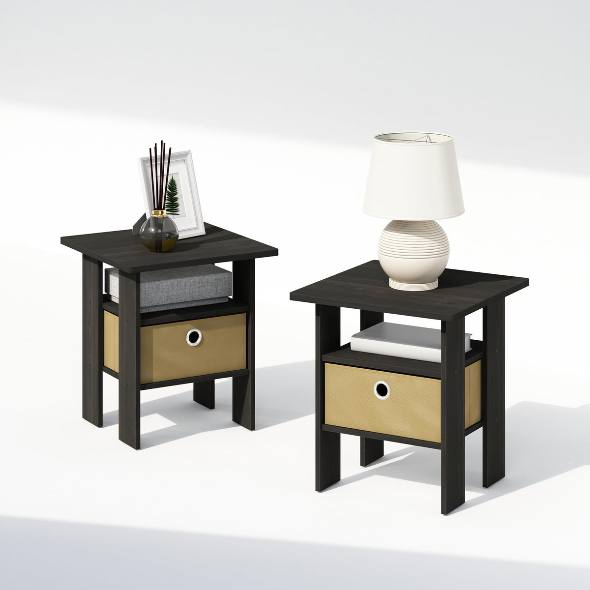 Espresso Nightstand with Storage Set of 2 Z774652